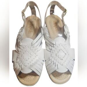 Softspots Tela White Pillow Footbed Sandals Comfy Sandals Size 7.5W